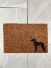 Image 1 of Standing Sighthound Door Mat - Black