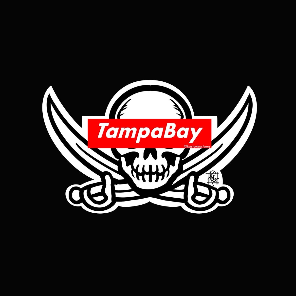 Supremely Tampa Bay” skull logo matte 3” vinyl sticker