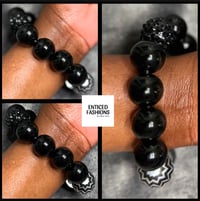 Black & Silver Beaded Bracelet 