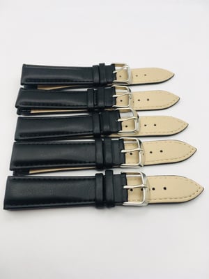 Image of LOTS OF 5 & 10 X PLAIN LEATHER GENTS WATCH STRAPS,18mm/20mm,BLACK,BROWN,TOP QUALITY,NEW.