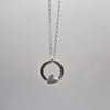 Hammered Circle Necklace with Heart, Star or Moon
