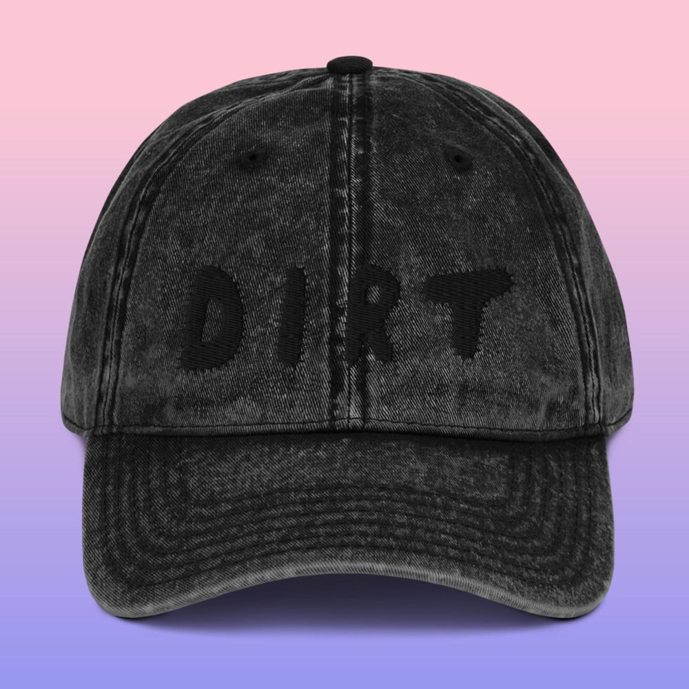 Image of Dirt Dad Hat - Black on Black Denim Cotton Twill Cap