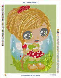 Image 3 of Chibi Fae Summer Full Size Diamond Painting by Amanda Hicks (Full Special Drill Canvas)