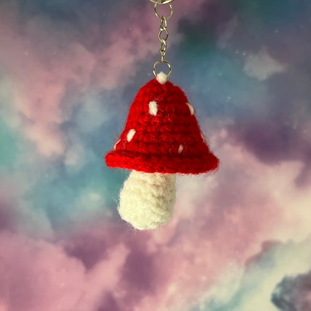 Image of Crochet Mushroom Keychain