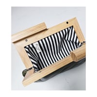 Image 3 of *NEW* Olive Green Leather & Timber Clutch