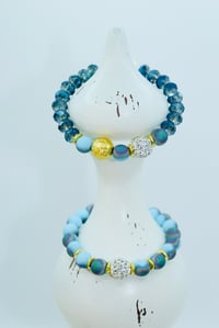Image 9 of  Blue, Gold Beads & Rhinestones 