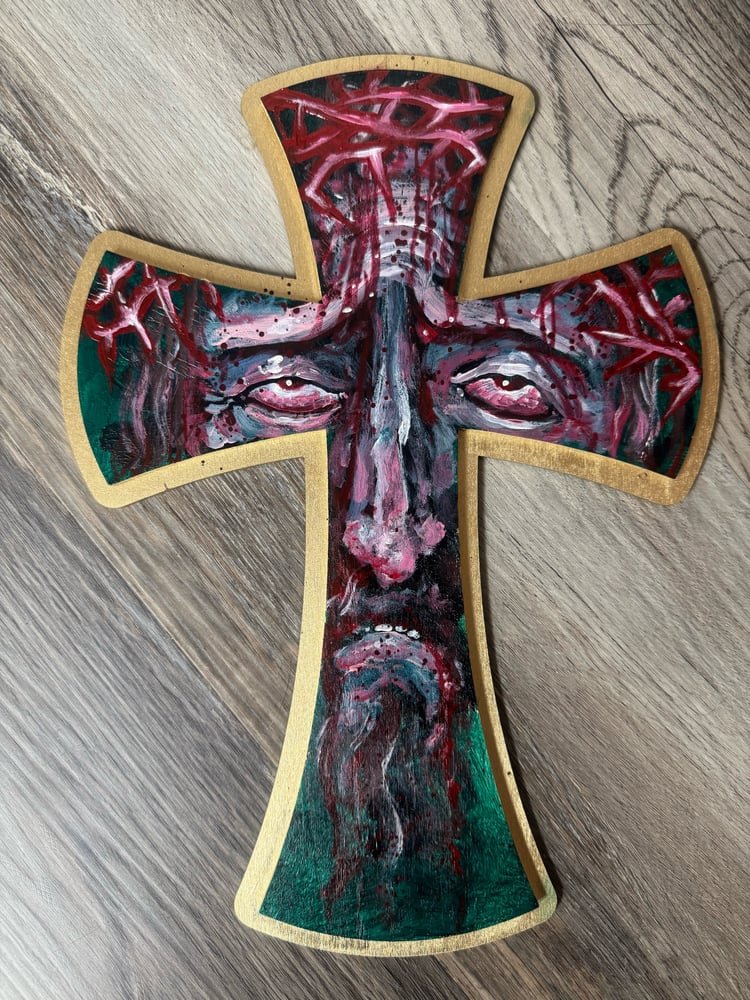 Image of Original Tim Lehi "Crucifix 18" Painting