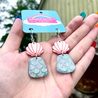 Image 1 of Shimmer Scale Shell Dangles 