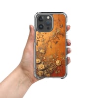 Image 17 of Baroque Goth Inspired Gold and Orange Textured Floral Look Clear Case for iPhone®