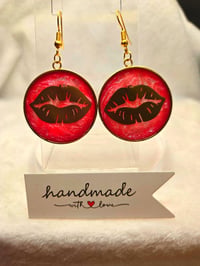Image 4 of Handcrafted Resin Lips Earrings 