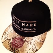 Image of Raw Caviar "Self Made" Snakeskin Print Bill (Gold Stitch)