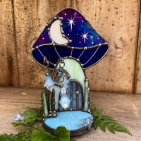 Image 3 of Blue Floral Mushie Cottage Candle Holder 