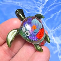 Image 3 of "UNDER THE SEA" CORAL REEF IMPLOSION SEA TURTLE PENDANT LARGE 1