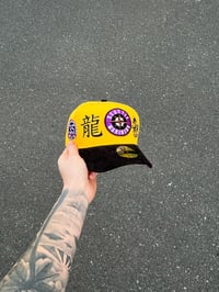 Image 1 of PURPLE BRIM CORDUROY VISOR SEATTLE MARINERS CUSTOM FITTED CAP