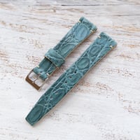 Image 3 of 20mm Two Stitch Strap Crocodile In Cyan