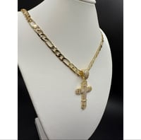 Image 3 of White Diamond Cross Necklace 