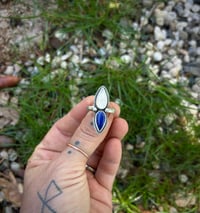 Image 3 of Rose quartz + lapis ring - size 9 