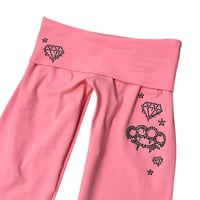 Image 2 of pink scene queen rhinestone yoga pants