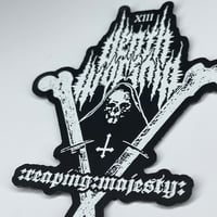 Image 2 of Death Worship - :REAPING:MAJESTY: Carved Faux Leather *SMALL* Patch