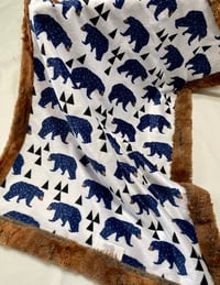 Image 3 of Baby Car Seat Blanket - Bears Minky - Custom Order Available