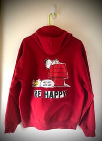 Image 4 of Upcycled “Snoopy & WoodStock” 3/4 zip painter’s hoodie