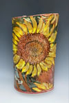"Sunflower" lustre flambe vase