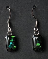 Image 6 of Dead Good Elytra Beetle wing earrings small rectangle
