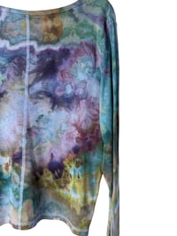 Image 6 of ♻️UPCYCLED XXL Rib Knit Long Sleeve Top in Muted Ice Dye