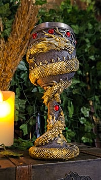 Image 4 of 👑The Armored Kingdom Golden Dragon Crimson Goblet