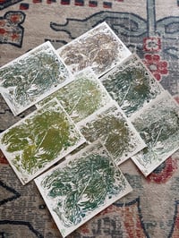 Image 2 of linocut golden harpies 