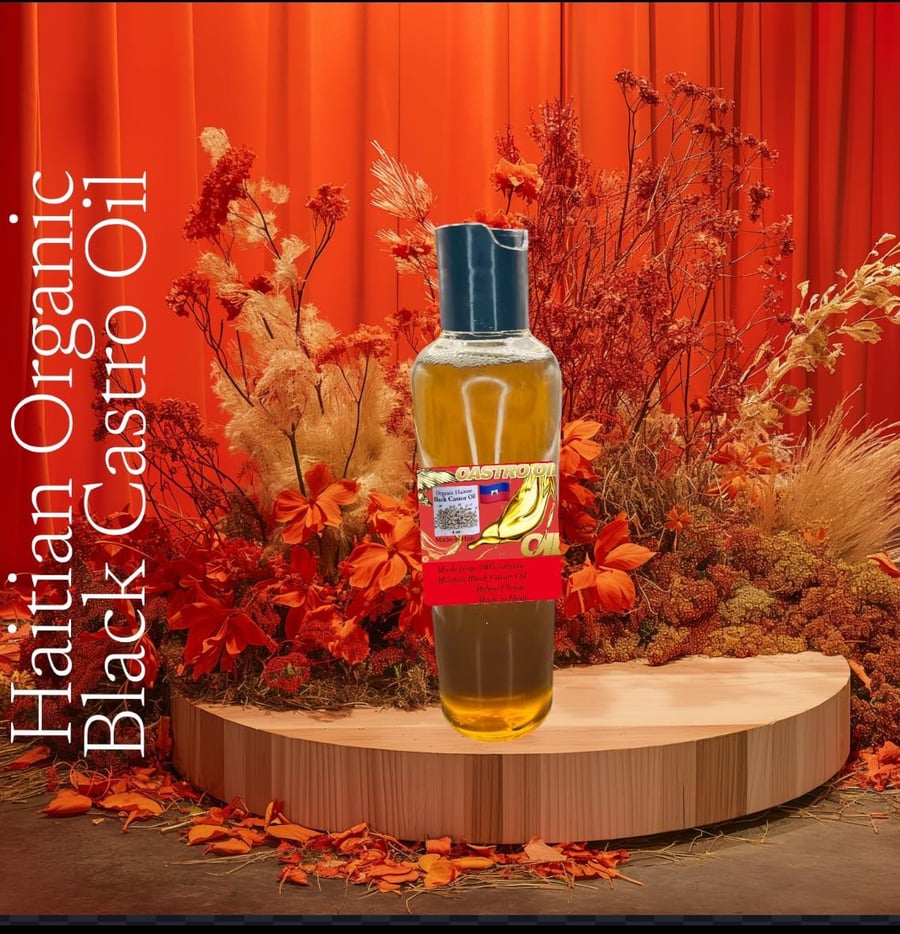 Image of Black organic Haitian Castro Oil foe shair&Skin Repair rejuvenated 