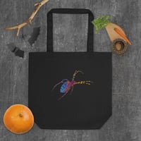 Image 1 of Eco Tote Bag - Spider Rainbow Glow