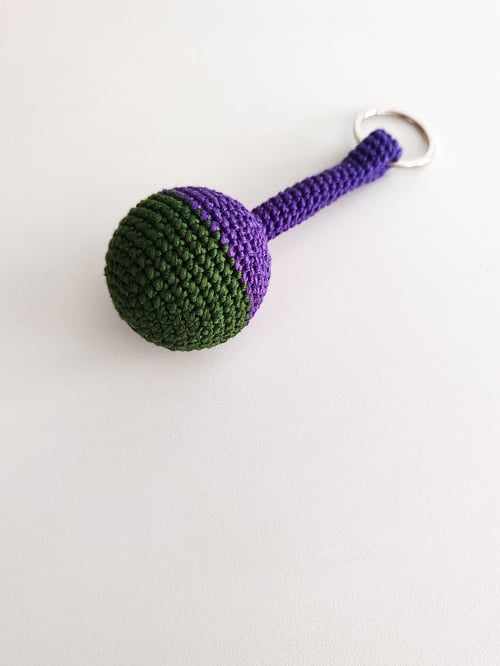 Image of Crochet Keychain in purple and green