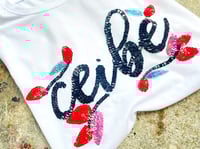 Image 3 of Ceibe flores. Bordada a man. Talla L/XL Corte unisex.