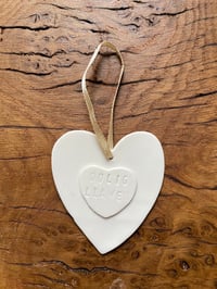 Image 2 of Heart Christmas Decoration 'Dolig Llawen'