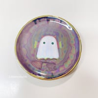 Image 1 of Purple Ghost Trinket Dish With Rainbow Effect (3.5 Inches Diameter)