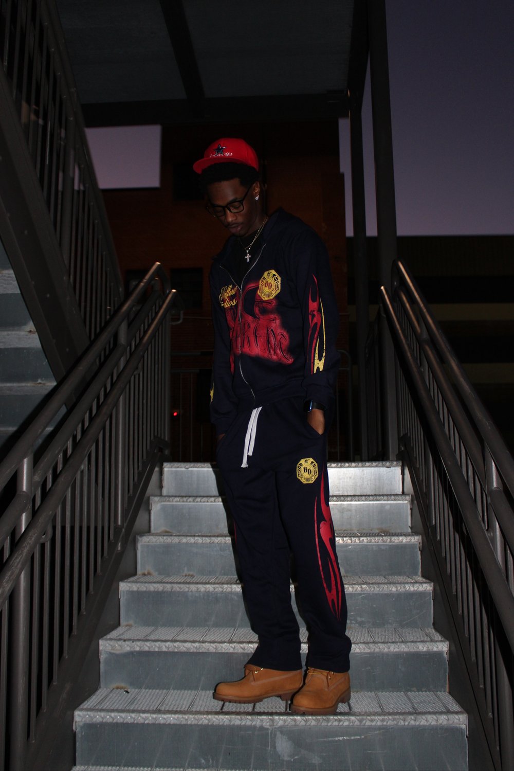 “BE DIFFERENT” NAVY/RED JUMPSUIT
