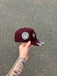 Image 4 of TRI TONE MAROON TORONTO BLUE JAYS CUSTOM FITTED CAP