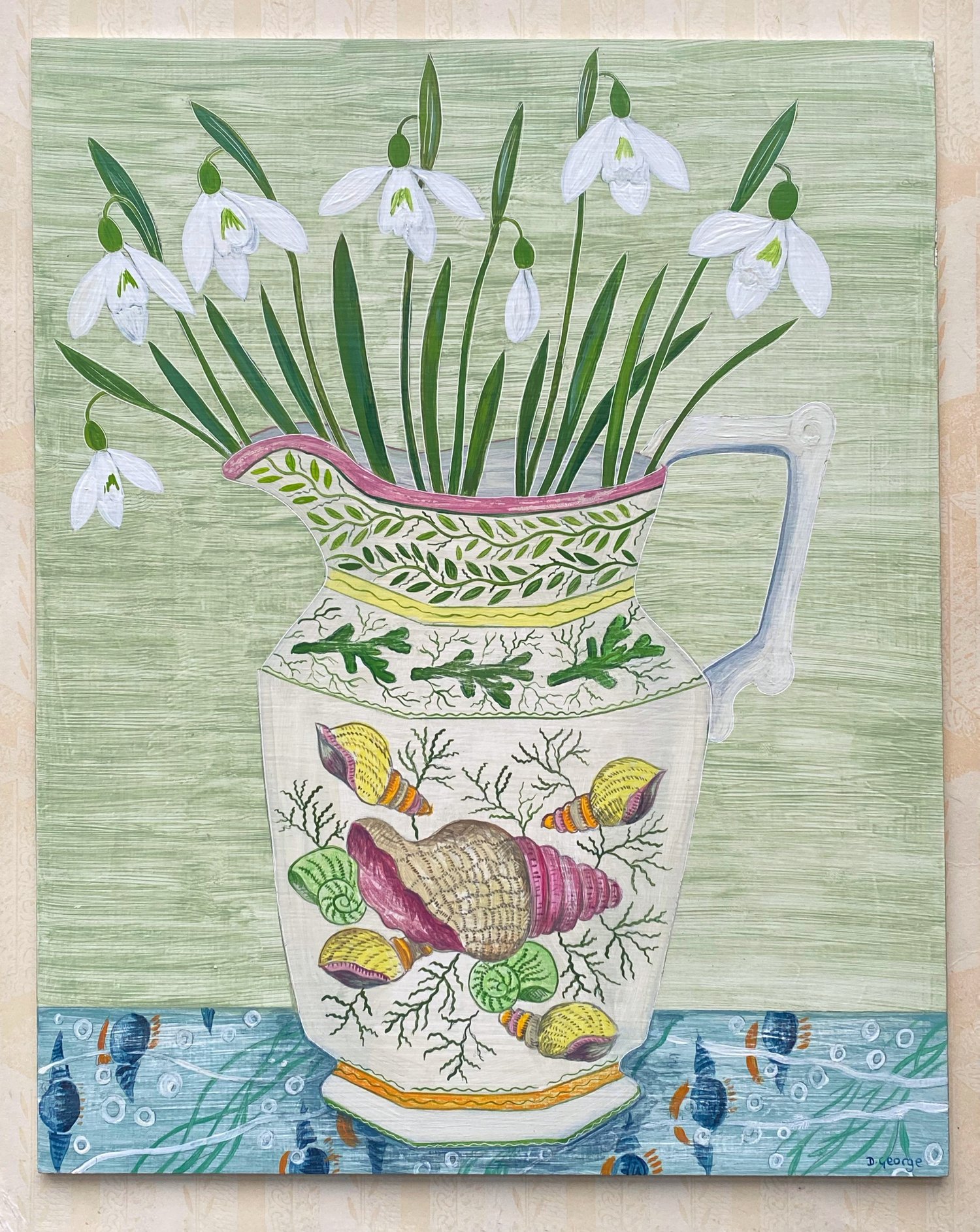 Image of Shell jug and Snowdrops 