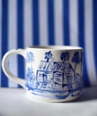 Image 1 of FLA Landscape River House Stoneware Mug 