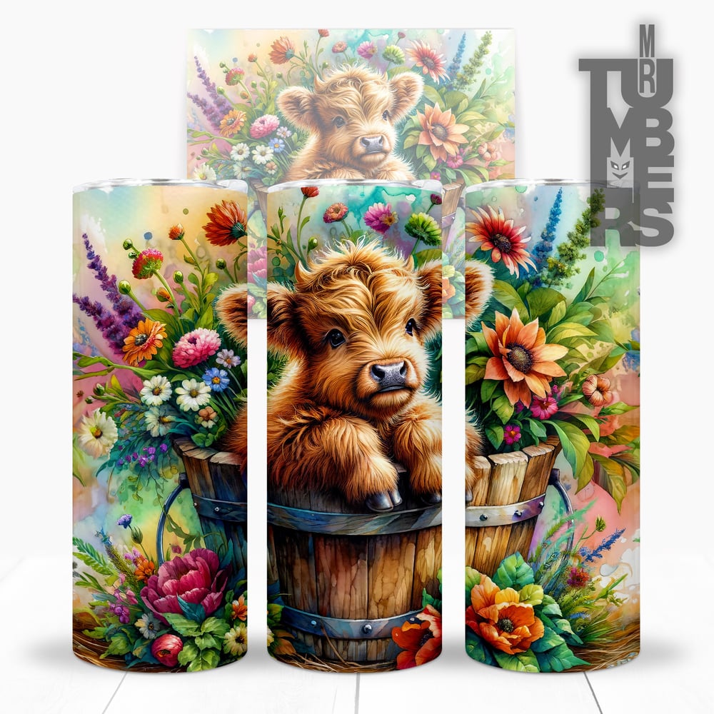Image of Baby Highland Cow Double Walled Stainless Steel Drinks Tumbler