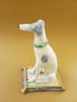 Seated hound (white and fawn) Image 2