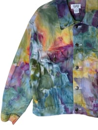 Image 2 of ♻️ UPCYCLED L Ladies 100% Cotton Vintage Jacket in Appalachian Sunset Ice Dye