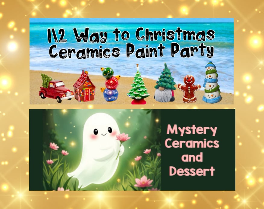 Image of 1/2 Way to Christmas Ceramic Paint Party 6/25 Sayde’s Bar and Grill Salem, NH