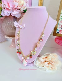 Image 2 of 22k Gold Plated Strawberry Kitty Necklace 