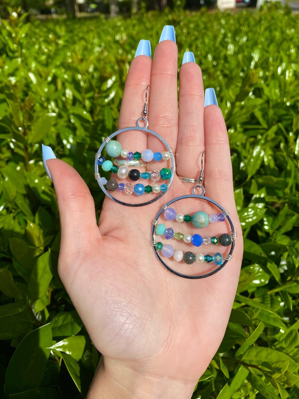 custom beaded hoops 