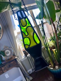 Image 2 of Retro Green Lava Lamp Stained Glass Suncatcher - Fremont Glass Retro Lava Lamp 