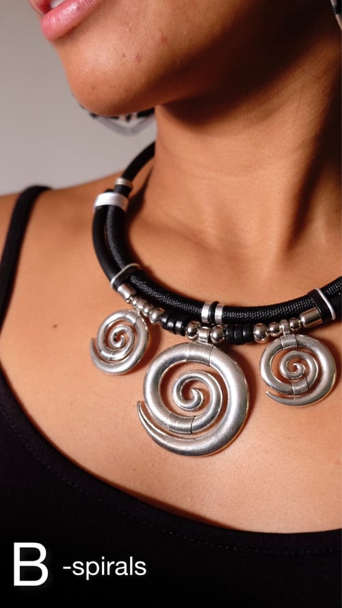 Image of Moons & spirals necklace