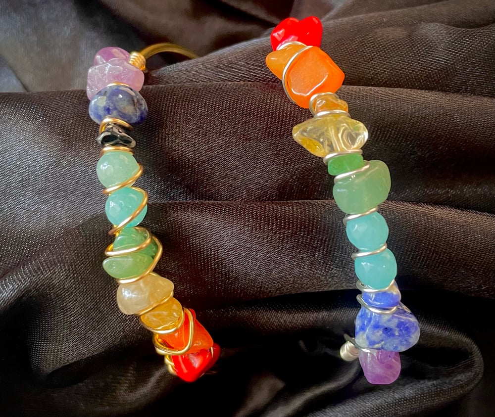 Wire Wrapped Bangle Bracelet 