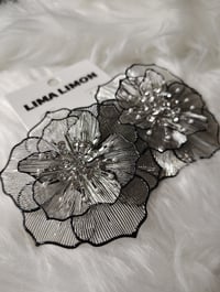 Image 3 of BLACK STONE FILIGREE EARRINGS 